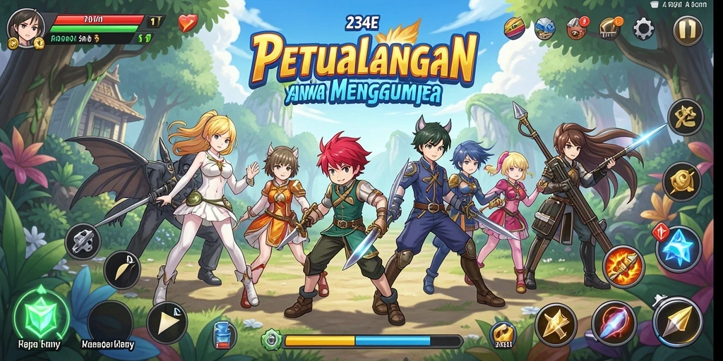 Tampilan gameplay menawan dari game Anime 234E.