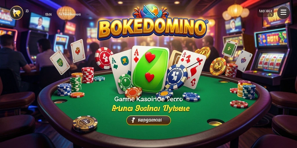 Tampilan gameplay mendebarkan dari BOKEDOMINO dengan pemain yang aktif.