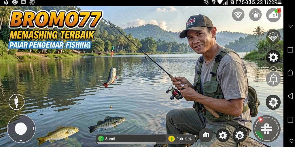 Screenshot utama BROMO77 menampilkan aksi memancing yang seru dan menakjubkan.