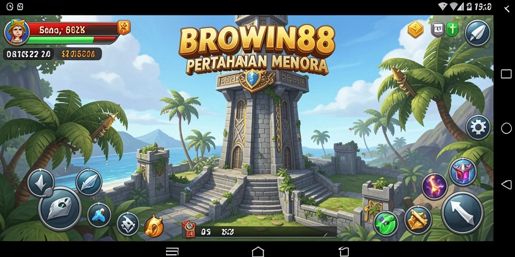 Screenshot utama menampilkan aksi seru dalam permainan Tower Defense.