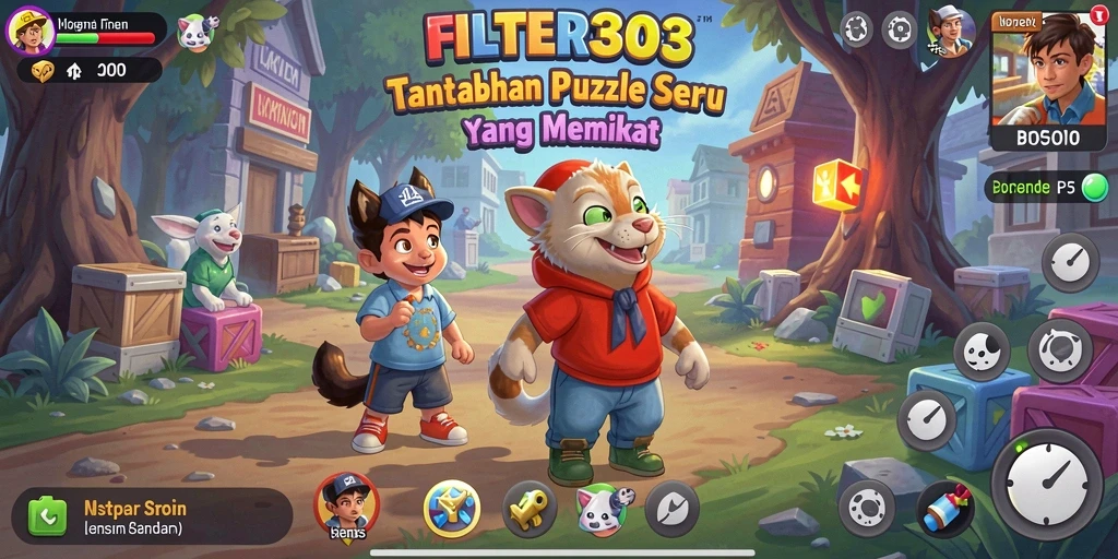 Screenshot gameplay FILTER303 menampilkan tantangan Puzzle yang menarik.