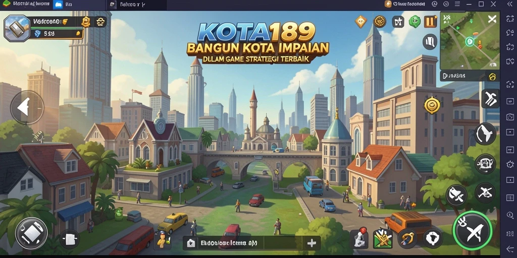 Tampilan gameplay KOTA189 yang menampilkan pembangunan kota yang dinamis.