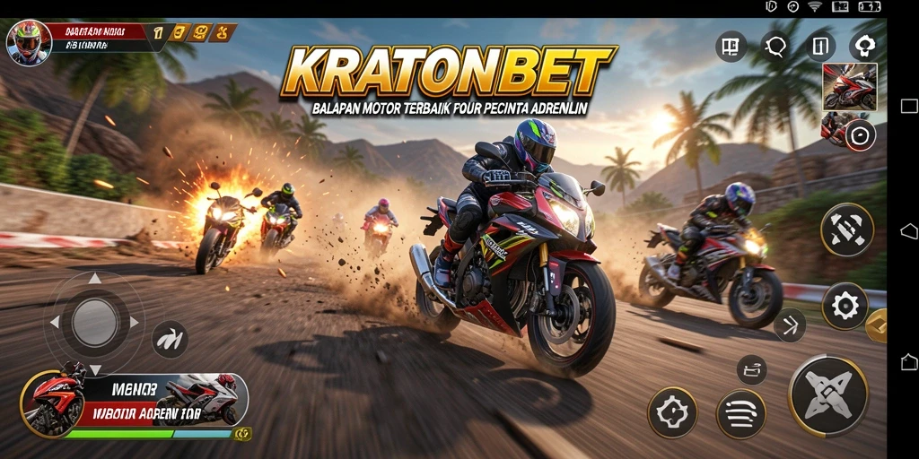 Tampilan gameplay menakjubkan dalam balapan motor.
