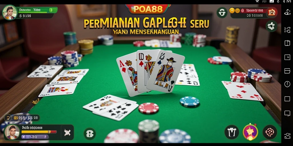 Screenshot gameplay POA88 yang menunjukkan aksi seru permainan Gaple.