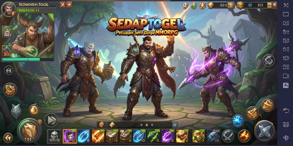 Screenshot alur permainan SEDAPTOGEL menunjukkan pertarungan epik dalam dunia MMORPG.