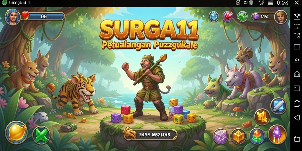 Tampilan gameplay menarik dari SURGA11 yang penuh warna dan menantang.