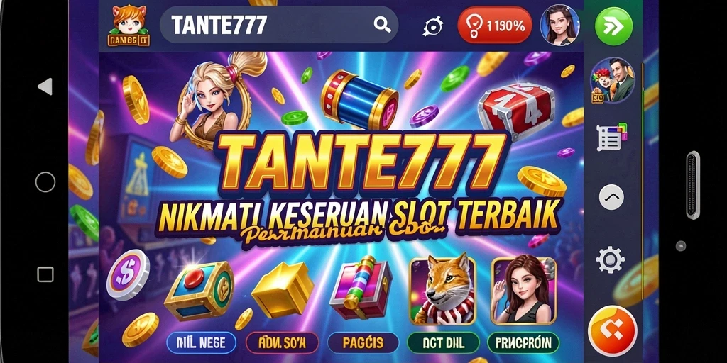 Tampilan gameplay menarik dari TANTE777 yang penuh warna.