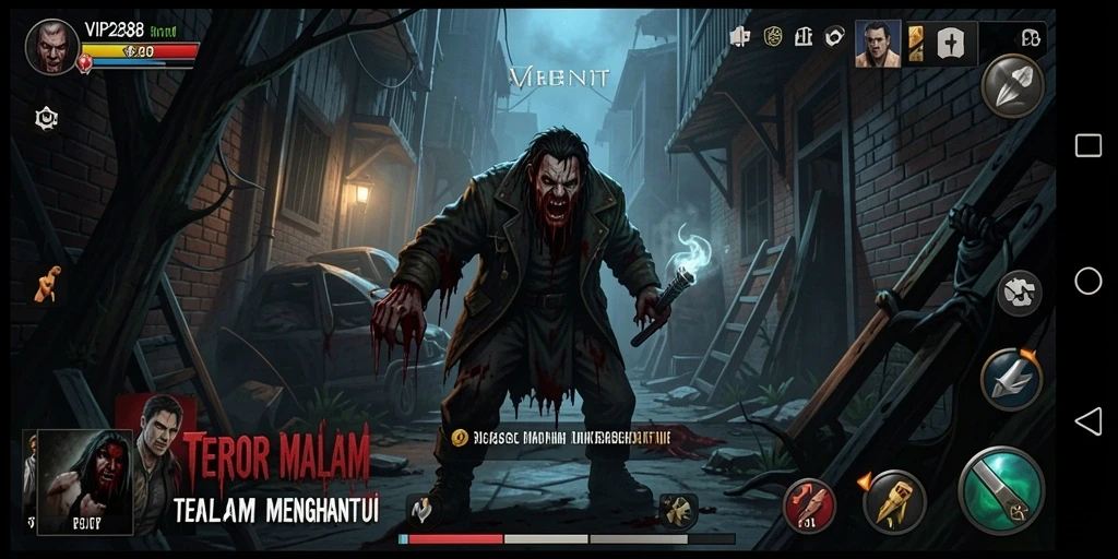 Screenshot menampilkan momen menegangkan dalam gameplay Horror.