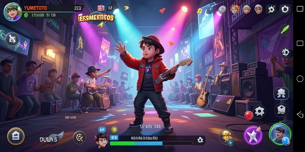 Tampilan gameplay menarik YUMETOTO dengan musik yang beragam